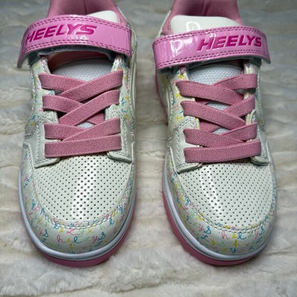 Heelys Pink White Girls Double‎ Wheels Shoes Size Youth 4 - Picture 2 of 11